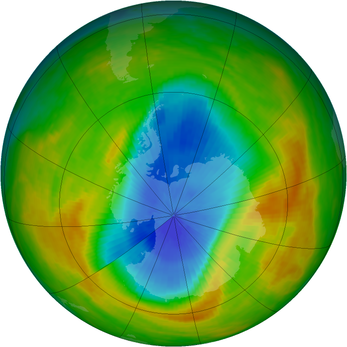 Antarctic ozone map for 03 November 1982